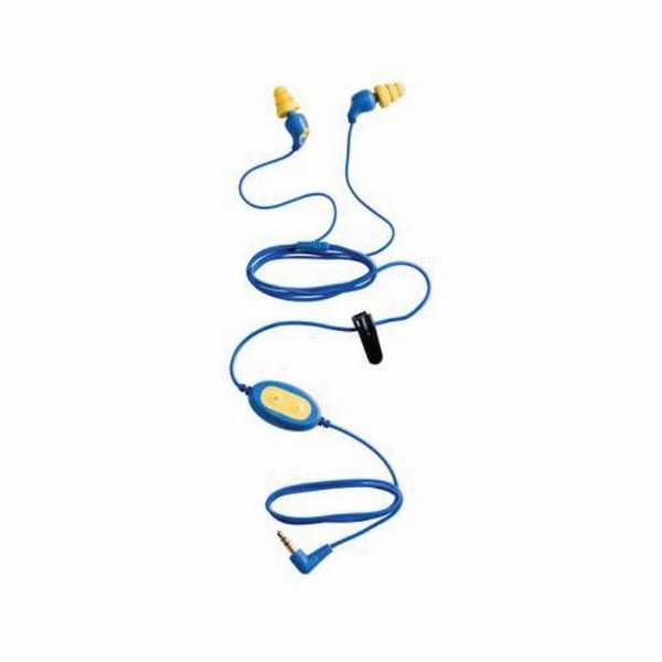 Earplugs, Corded, 26 dB Noise Reduction Rating, Yellow Plug, Foam Plastic Metal Plug, UL Listed Specifications Met
