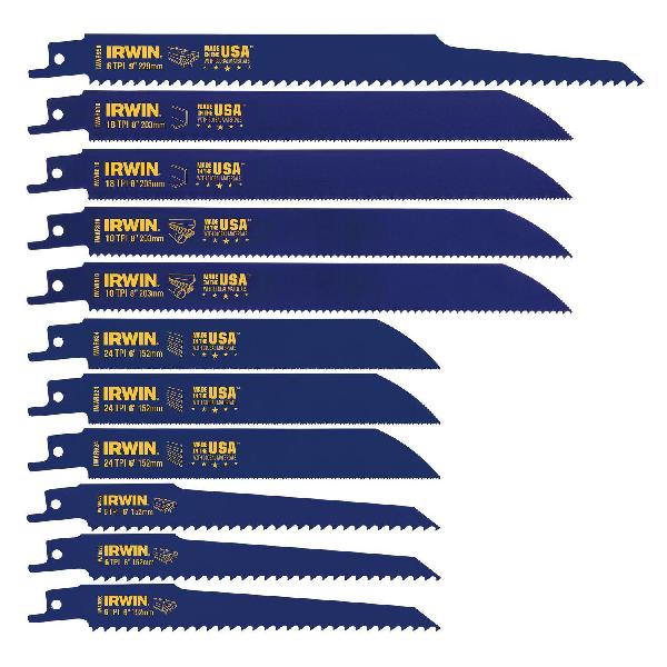 Reciprocating Saw Blade Kit, Multi-Purpose, 11 Piece, Bi-Metal