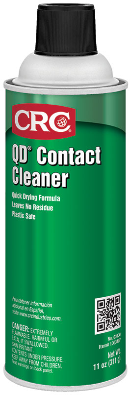 Contact Cleaner, Extremely Flammable Quick-Dry, Series: QD®, 16 oz, Aerosol Can, 11 Oz Net Weight, Liquid, Clear, Alcohol, <lt/>0 deg F Flash, 552.8 g/L VOC, 0.66 Specific Gravity