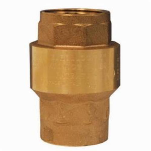 Check Valve, Spring-Loaded, 2 Inch Nominal, FNPT End Style, 400 psi Pressure, 10 to 210 °F, Media: Gas/Oil/Water, Brass Body, NBR Seat Softgoods, Import