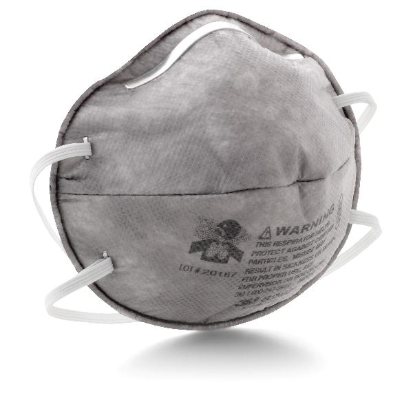 Particulate Respirator, Cup Style Disposable Lightweight, Standard Size, R95 Filter Class, 0.95 Filter Efficiency, Braided/Dual/Non-Adjustable Headstrap, 2-Fixed Strap Suspension, Resists: Certain Oil, Non-Oil Based Particles and Organic Vapors, Polypropylene, Gray