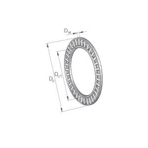 Axial Needle Roller and Cage Assembly, Series: AXK Series, 140 mm Bore Dia, 180 mm Outside Dia, 5 mm Width, 4 to 160 mm For Shaft Diameter, 138000 N Dynamic/900000 N Static/79000 N Fatigue, 1780 RPM Maximum, -20 to 120 °C