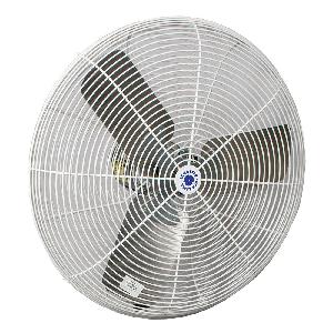 Air Circulator Fan, 1-Phase Fixed, 3850 to 5280 cfm, 1100 RPM Speed, 1/4 HP Power, 115 VAC, 2.9/1.6 A, 60 Hz Frequency, 2 Speed, 3 Blades, 23.2 cfm/W Air Flow Efficiency, Direct Drive Control, Aluminum Blade, Powder Coated Steel Housing Material, Cei