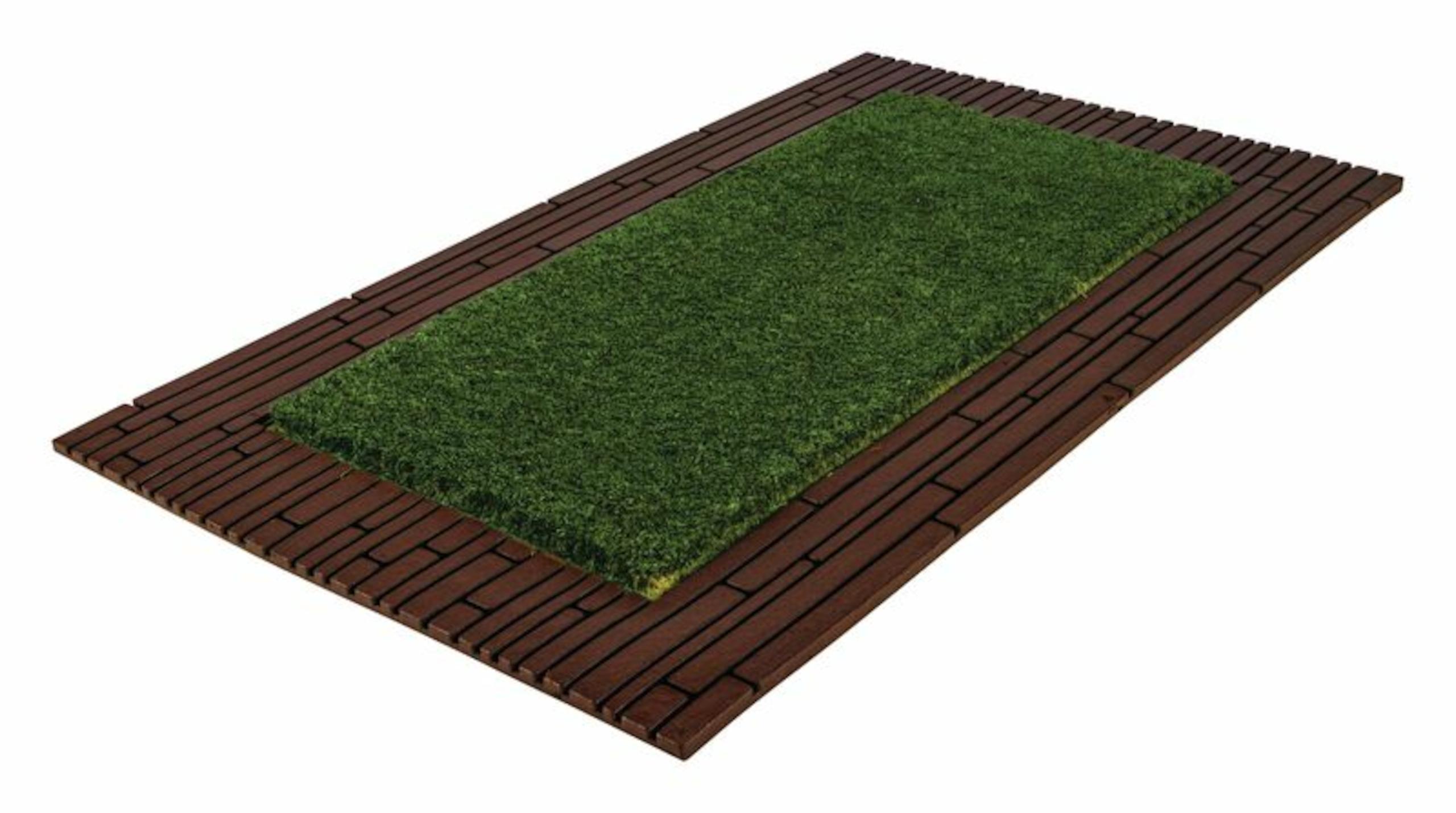 Entrance Mat, Green Coir Rubber Molded, Series: C04GN, 30 in Length, 18 in Width, 1/2 in Thickness, Coir, Natural Rubber Backing, Bordered Edge, Outdoor Indoor/Outdoor