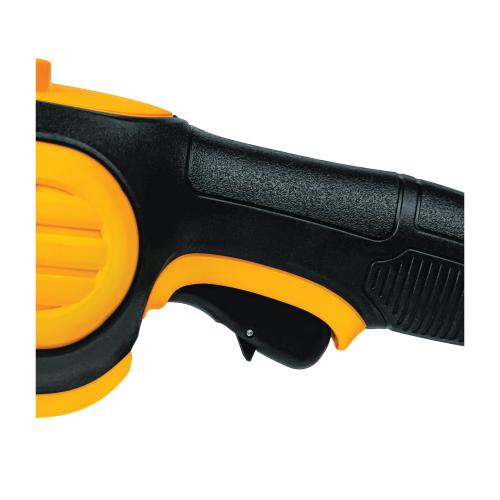 Angle Grinder, Large, Tool/Kit: Tool, 7 in Wheel Diameter, 5/8-11 Arbor/Shank, 8500 RPM Speed, 4.7 HP, 120 VAC, 15 A, Plastic Housing Material, 3-Position/Side/Soft Grip Handle, Yellow, 8 ft Cord, Lock-On/Off Trigger Switch Control, Yes, Lock-ON/OFF