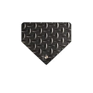 Electrically Conductive Runner, Solid, Series: 785-DP, 75 ft Length, 3 ft Width, 5/32 in Thickness, Black, Vinyl, Diamond Plate Surface, Dry Surface, PVC Backing