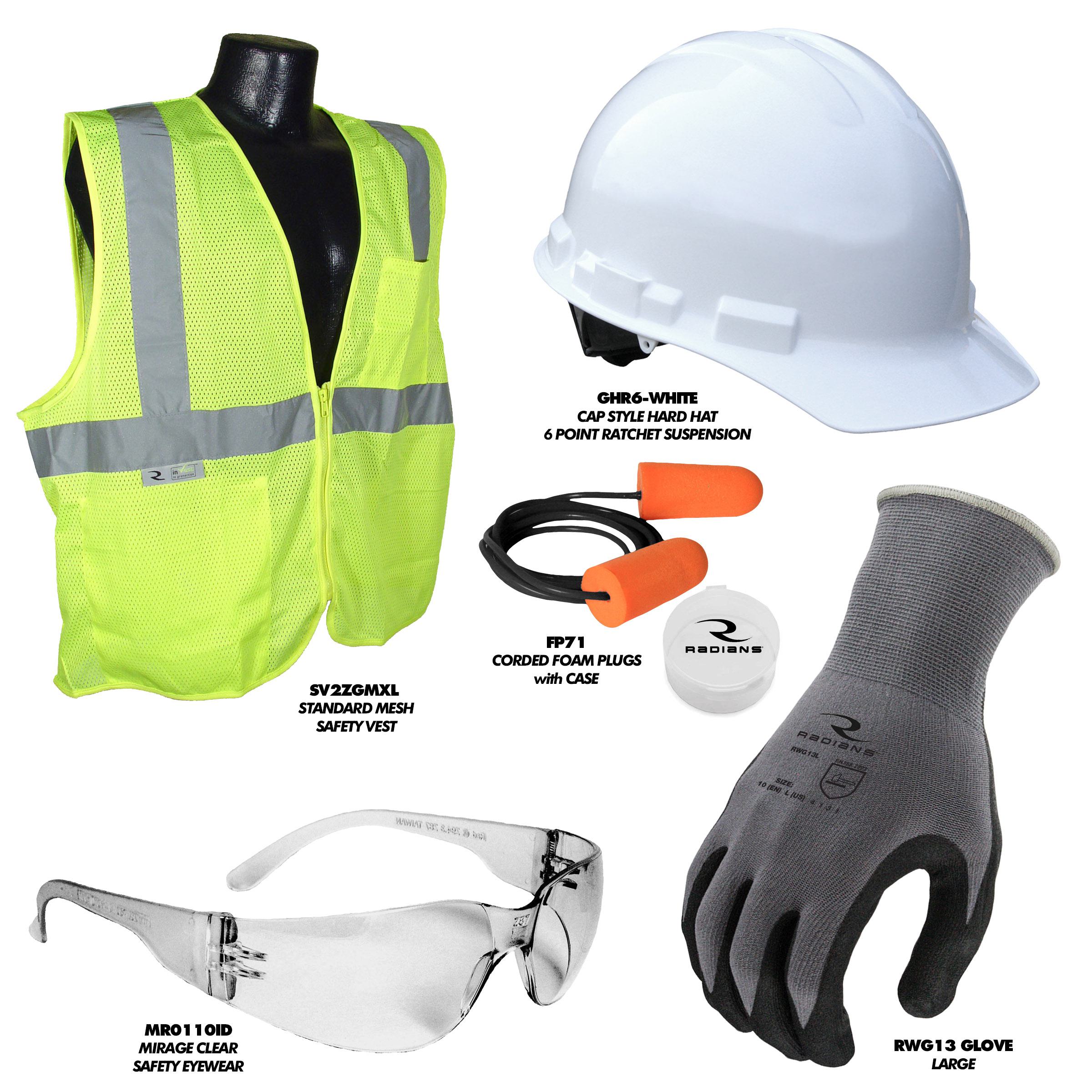 Starter Kit, Deluxe, Series: RNHK, Specifications: Glove Size Large, Green, 10 in H x 7 in W x 13 in L Dimensions