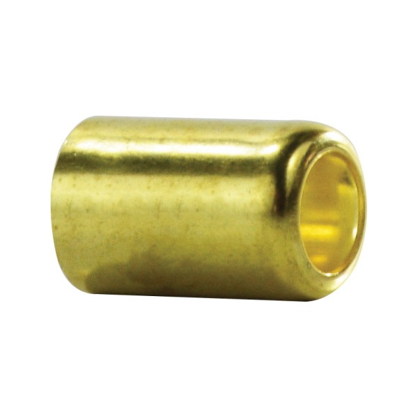 Hose Ferrule, Smooth, 0.593 Inch Nominal, 1 Inch Length, 0.025 mm Thickness, 0.437 Inch Diameter Hole, ASTMB36 Alloy 268 Brass, Import
