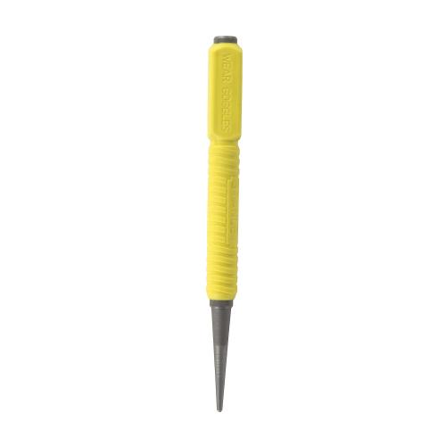 Nail Set, 3-Piece Square Head, Long Beveled Tip, Steel Tip, Knurled/Round Handle