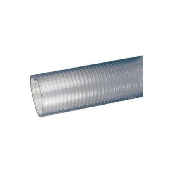 Suction Hose, Heavy Duty, Series: FT, Hose End Style, 1-1/2 in ID, 1.8 in OD, 100 ft Length, 85 PSI Working, -20 to 65 F, PVC Tube, Clear, Domestic