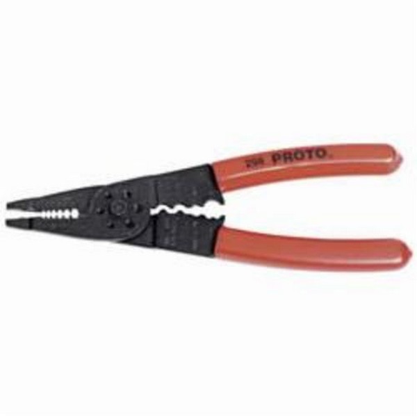 Wire/Cable Stripper Plier, Adjustable Manually Multi-Purpose, 22 to 10 AWG Cable, 8-1/4 in Overall Length, Plastisol Grip Handle, Steel Handle