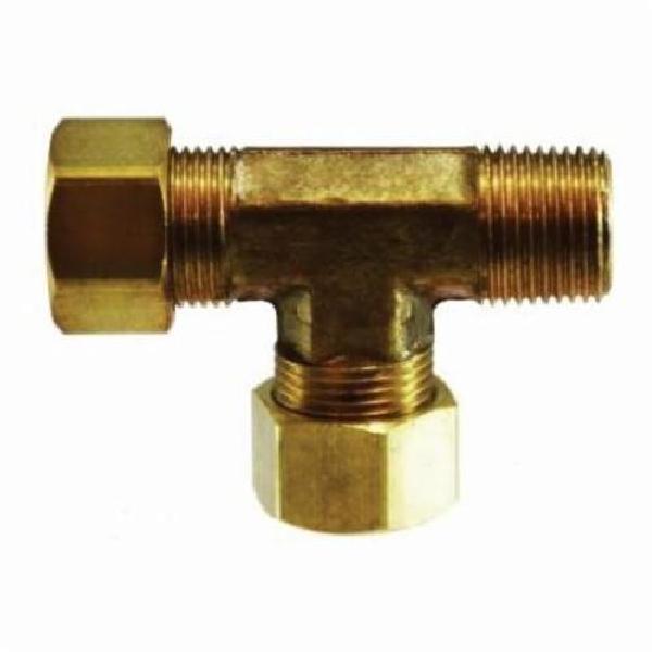 Run Tee, Tee, 3/8 x 1/4 x 3/8 Inch Nominal, Compression x MNPTF x Compression, 200 psi, -65 to 250 °F, CA377 Brass, Forged