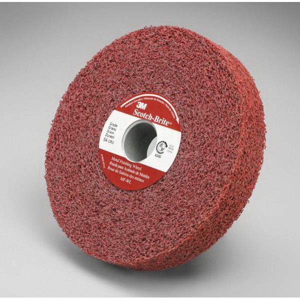 Abrasive Wheel, Series: MF-WL, Center Hole Attachment, Aluminum Oxide Abrasive, 6 Inch Wheel Diameter, 1-1/4 Inch Center Hole, 1 Inch Face Width, Coarse Grade, 6000 RPM Maximum, Density Grade: Fine, 5 Density, Maroon