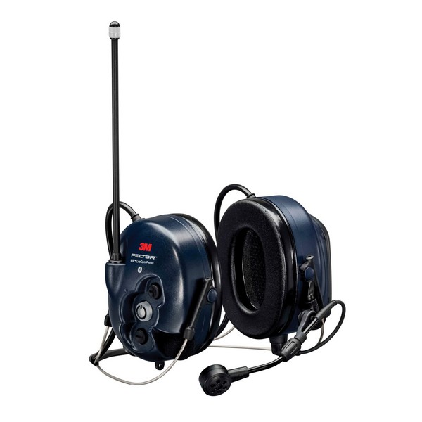 Headset, Bluetooth Neckband, Series: LiteCom PRO III, 28 dB Noise Reduction, Dark Blue, 4-Pin XLR/Bluetooth® Auxiliary Input, Rechargeable Lithium-Ion Battery