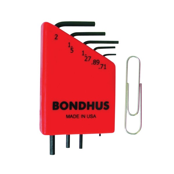 Hex Wrench Set, Miniature, Measurement System: Metric, 5 Piece, Hex Drive, 0.71 to 2 mm Hex, L-Handle Handle, Protanium® High Torque Steel, ProGuard™