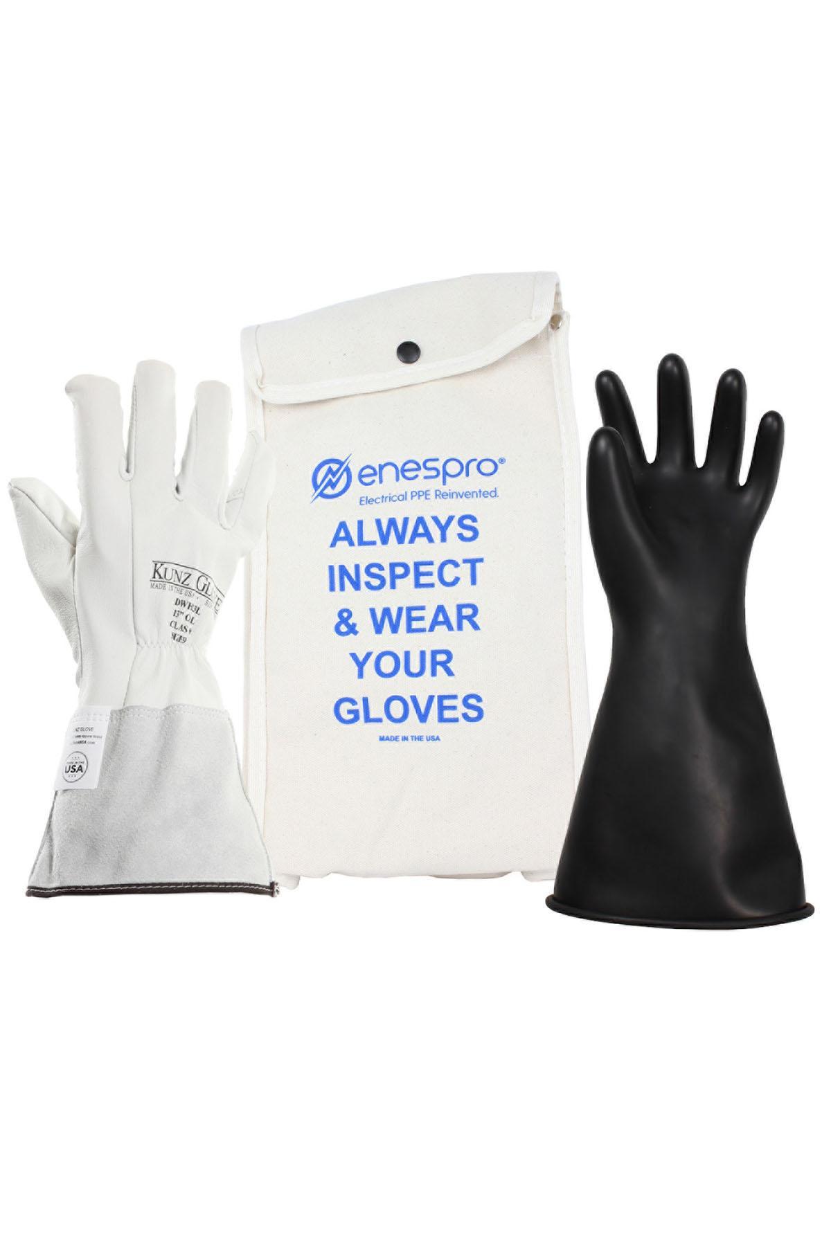 Voltage Glove Kit, Class 0, Series: KITGC0, Specifications: SZ 11, Rubber, Black