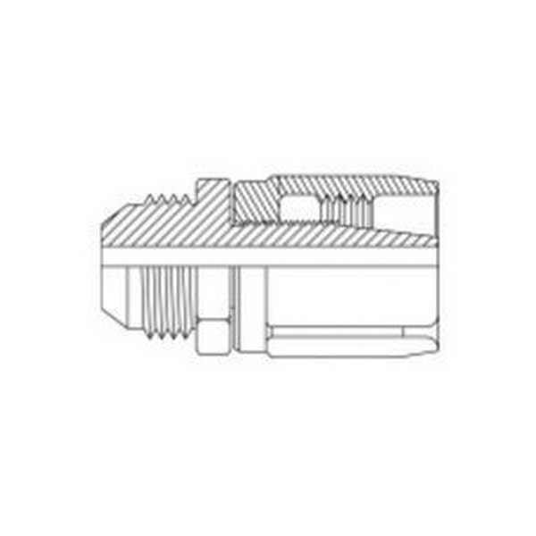 Hydraulic Hose Fitting, 13/32 in ID Hose, 3/4-16, Male JIC 37 °Flare x Hose, 13/16 in Hex, 2.56 in Length, 5000 psi, 1.31 in Cutoff Allowance