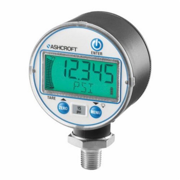Digital Gauge, General Purpose, 0 to 100 psi Pressure, +/-0.5% Terminal Point Accuracy, 5-Digit LCD Display