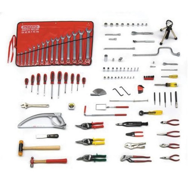 Aircraft Mechanics Starter Tool Set, SAE, 1/4 in, 3/8 in, 1/2 in Drive, 116 Piece, For Use With: 5/64 to 7/8 in Fastener, Box Tool Storage Type, Yes Tool Storage Included