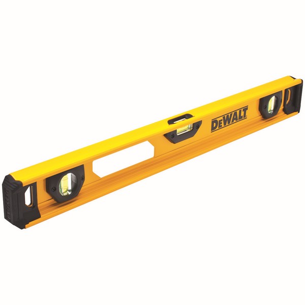 I-Beam Level, Magnetic Premium, 0.0005 in Accuracy, 24 in Length, 3 in Width, 3 Vials, Vial Positions: (1) Level/(2) Plumb, Acrylic Vial, Block Vial, 4 Magnets, Aluminum, Matte, Black/Yellow