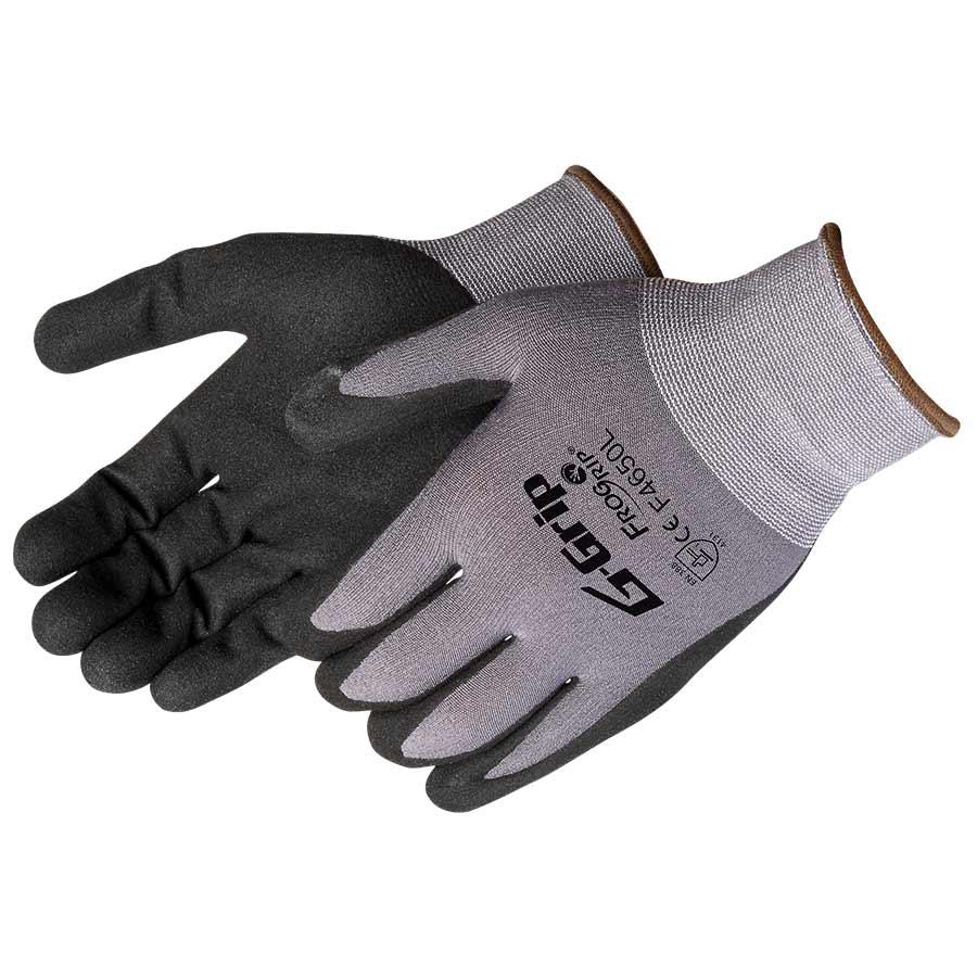 Glove, Series: F4650, XL Size, 15 ga Nylon Shell, Black/Gray, Seamless Style, Knit Wrist Cuff, Sandy Nitrile Coating, Palm and Fingers Coating Coverage, Resists: Abrasion/Cut/Puncture/Tear