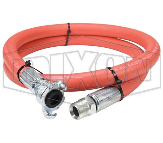 Whip Hose Assembly, 0.75 in ID, 6 ft Length, 150 psi Working, -4 to 212 °F, Rubber