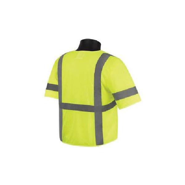 Visibility Safety Vest, Reflective Tap, Series: C1600, 3XL Size, Hi-Viz Green, Polyester, Front Zipper Closure, 2 Pockets, ANSI Class: Class 3, Specifications Met: ANSI 107-2020