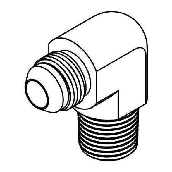 Elbow, Series: 2501, 5/16-24 x 1/8-27 Nominal, 37 deg Male JIC x MNPT End Style, 90 deg Angle, 316 Stainless Steel