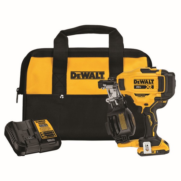 Roofing Nailer, Bare Tool/Kit: Kit, 20 V, Lithium-Ion Battery, 2 Ah Battery, Battery Included: Yes, 18.504 in Overall Length, 6.063 in W x 12.567 in H