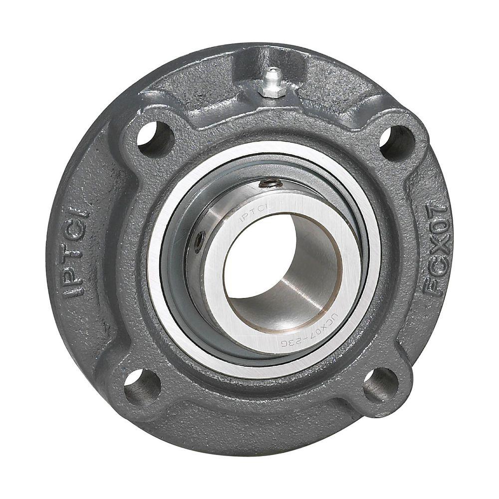 Flange Mount Ball Bearing Unit, Standard Duty, Series: UCFCS, 40 mm Bore, 3-Bolt Flange Mounting, 133 mm Overall Length/Diameter, Set Screw Locking Device, Stainless Steel Bearing