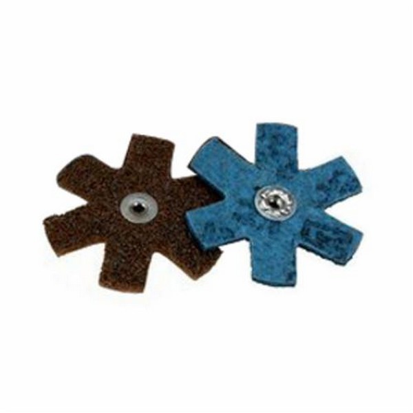 Non-Woven Abrasive Star, Eyelet, 3 Inch Star Diameter, Grade: Very Fine, Aluminum Oxide Abrasive, Applicable Materials: All Metal, Arbor Attachment