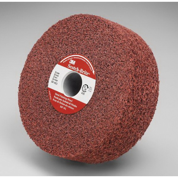 Abrasive Wheel, Series: MF-WL, Center Hole Attachment, Aluminum Oxide Abrasive, 6 Inch Wheel Diameter, 1-1/4 Inch Center Hole, 2 Inch Face Width, Coarse Grade, 6000 RPM Maximum, Density Grade: Fine, 5 Density, Maroon