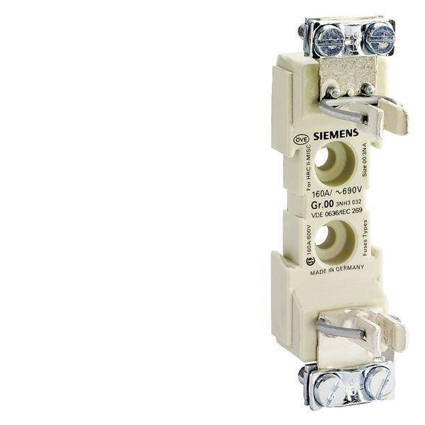 Fuse Base, For Use With: LV HRC 690 VAC NH00 Fuse Systems, Plastic/Ceramic, 34 mm W x 60 mm D x 122 mm H