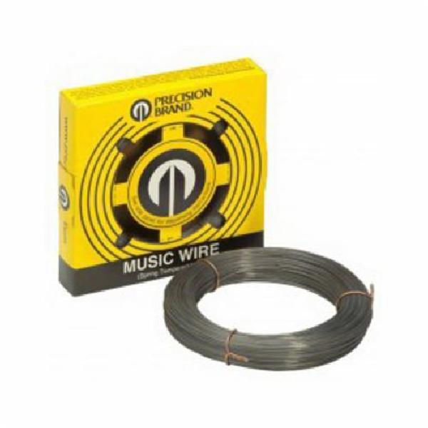 Music Wire, Solid, High Carbon Steel Alloy, #10 Wire, 0.024 in Dia, 651 ft Length, Smooth, Spring Temper
