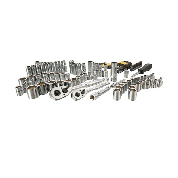 Mechanic's Socket Tool Set, Imperial/Metric, 6-Point, 123 Piece, Case Tool Storage Type, Yes Tool Storage Included, Chrome Vanadium Steel, Polished Chrome