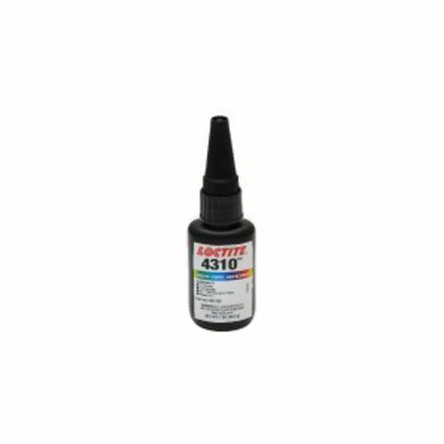 Instant Adhesive, 1-Part Light Cure Low Viscosity, Series: Flashcure® 4310™, Bottle Container, 1 lb Container, Clear/Light Yellow to Dark Blue-Green, -65 to 180 deg F, 1.07 Specific Gravity, 20 g/L VOC, 175 cPs Viscosity, Elastomer, Metal, Polycarbon