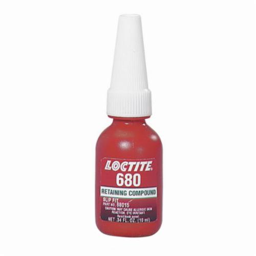 Retaining Compound, High Strength, Series: 638™, Bottle, 10 mL, Green, Characteristic, -65 to 300 deg F, 1.1 Specific Gravity, 93.3 deg C Flash, 0.03 VOC, 2500 cPs Viscosity Rating, 4500 psi Shear Strength