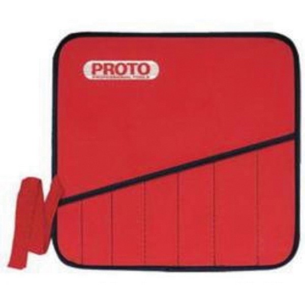 Tool Pouch, Heavy Duty, For Use With: JSBV-8S Ratcheting Wrench Set, 8 Pocket, Polished Chrome/Black, Red