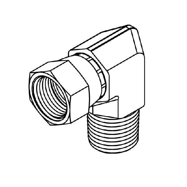 Elbow, Series: 6501, 7/16-20 x 1/4-18 Nominal, 37 °Female JIC Swivel x MNPT End Style, 90 deg Angle, 316 Stainless Steel