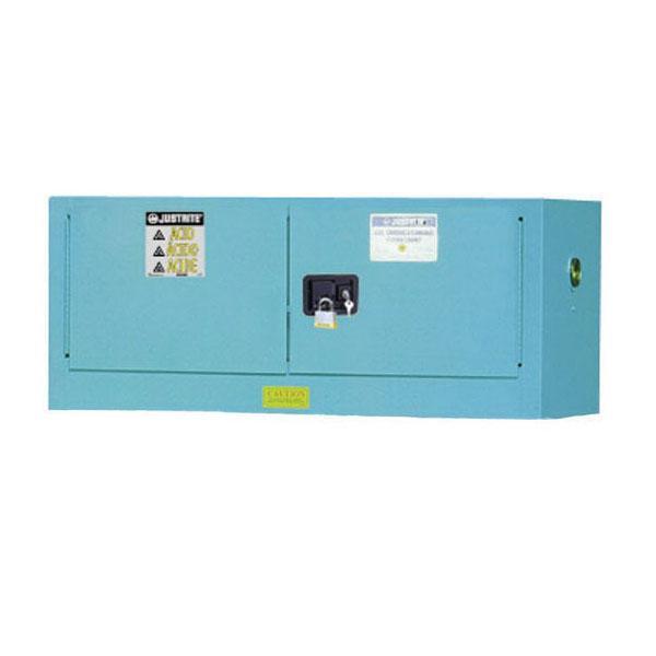 Corrosive Safety Cabinet, Piggyback, Series: Sure-Grip® EX, 12 gal, 18 in Height, 43 in Width, 18 in Depth, Manual Close Door, 2 Doors, 18 Gauge Cold Rolled Steel, Powder Coated, Blue, U-Loc™ Handle