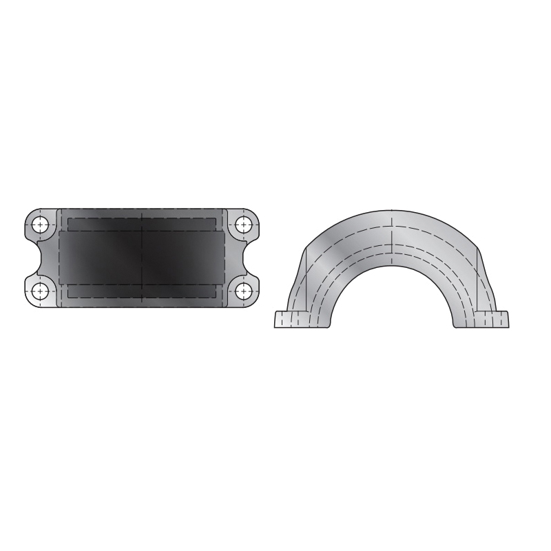 Coupling Cover, Horizontal Split, GF30 Coupling, 5.34 Inch Outside Diameter, 2.61 Inch Width, Aluminum