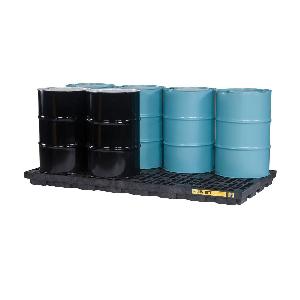 Accumulation Center, Series: EcoPolyBlend™, 8 Drums, 5-1/2 in Height, 49 in Length, 97 in Width, 98 gal Spill, 10000 lb Load, 100% Recycled Polyethylene, Black