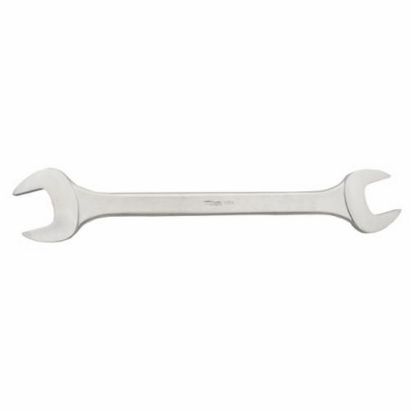 Open End Wrench, Hydraulic Thin Head, Measurement System: Imperial, 7/8 Inch Wrench Opening, 8.3 Inch Overall Length, 15/60° Offset, 1.7 Inch Open End Width, 0.3 Inch Open End Thickness, Angled Head, Flat Handle, Drop Forged Alloy Steel, Polished Chrome