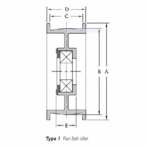 Flat Belt Idler, Dual Flange Type 1, 17 mm Bore Dia, 3-1/2 in Outside Dia, 1.22 in Face Width, 1.22 in Overall Length, For Use With: 13/16 in Belt, Glass Reinforced Nylon