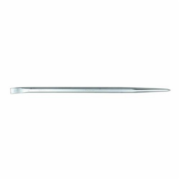 Pry Bar, Aligning Point/Bent Flat Wide End Tip, 24 Inch Overall Length, 3/4 Inch Overall Width, Hex Handle, Carbon Steel, Bright Zinc