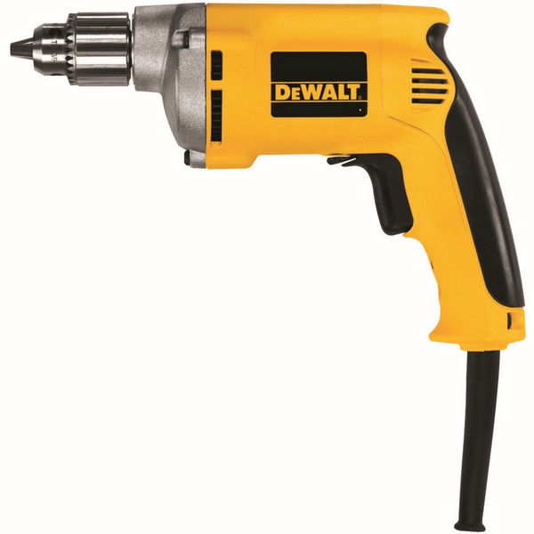 Drill, Heavy Duty, Tool, 1/4 in Chuck, Keyed Chuck, 0 to 4000 RPM, 1 Speed, 120 VAC, 6.7 A, Steel Housing, Pistol Grip Handle, Yellow, Trigger Switch Control, 10-3/4 in Overall Length