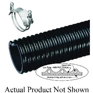 Hose, Heavy-Duty, Series: UF1, 2-1/2 in Nominal, 3.07 in OD, 100 ft Length, 40 PSI Working, -40 to 150 F, PVC, Import