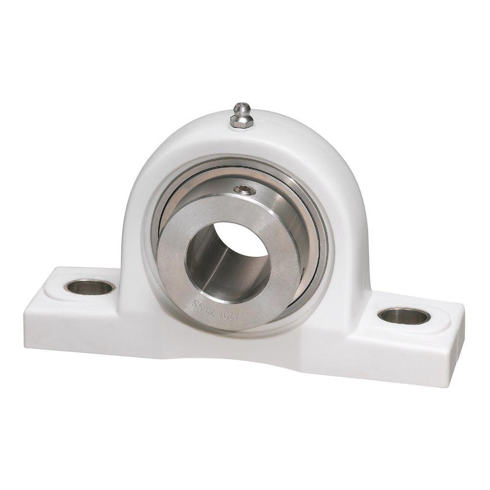 Pillow Block, Standard Duty, Series: SNATP, 1.12 in Bore, 163 mm Overall Length, 48 mm Overall Width, 84 mm Overall Height, Ball Bearing Mounting, Eccentric Collar Locking Device, Dual Seal, Thermoplastic