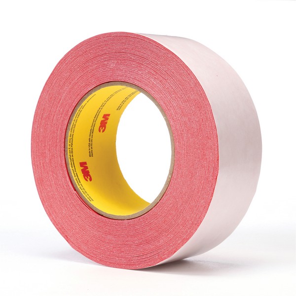 Double Coated Splicing Tape, 55 m Length, 48 mm Width, 3.5 mil Thickness, 55# Densified Kraft Paper Liner, Red, Acrylic Adhesive, Polyester Film Backing, 260 °F Maximum Operating, -10 °F Minimum Operating