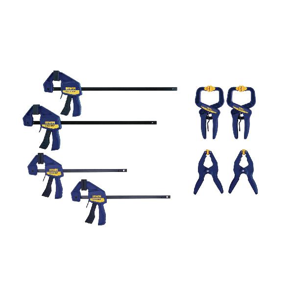 Clamp Set, 2.4375 in Throat Depth, 2 in, 6 in and 12 in Bar, Resin Bar, 150 lb Clamping